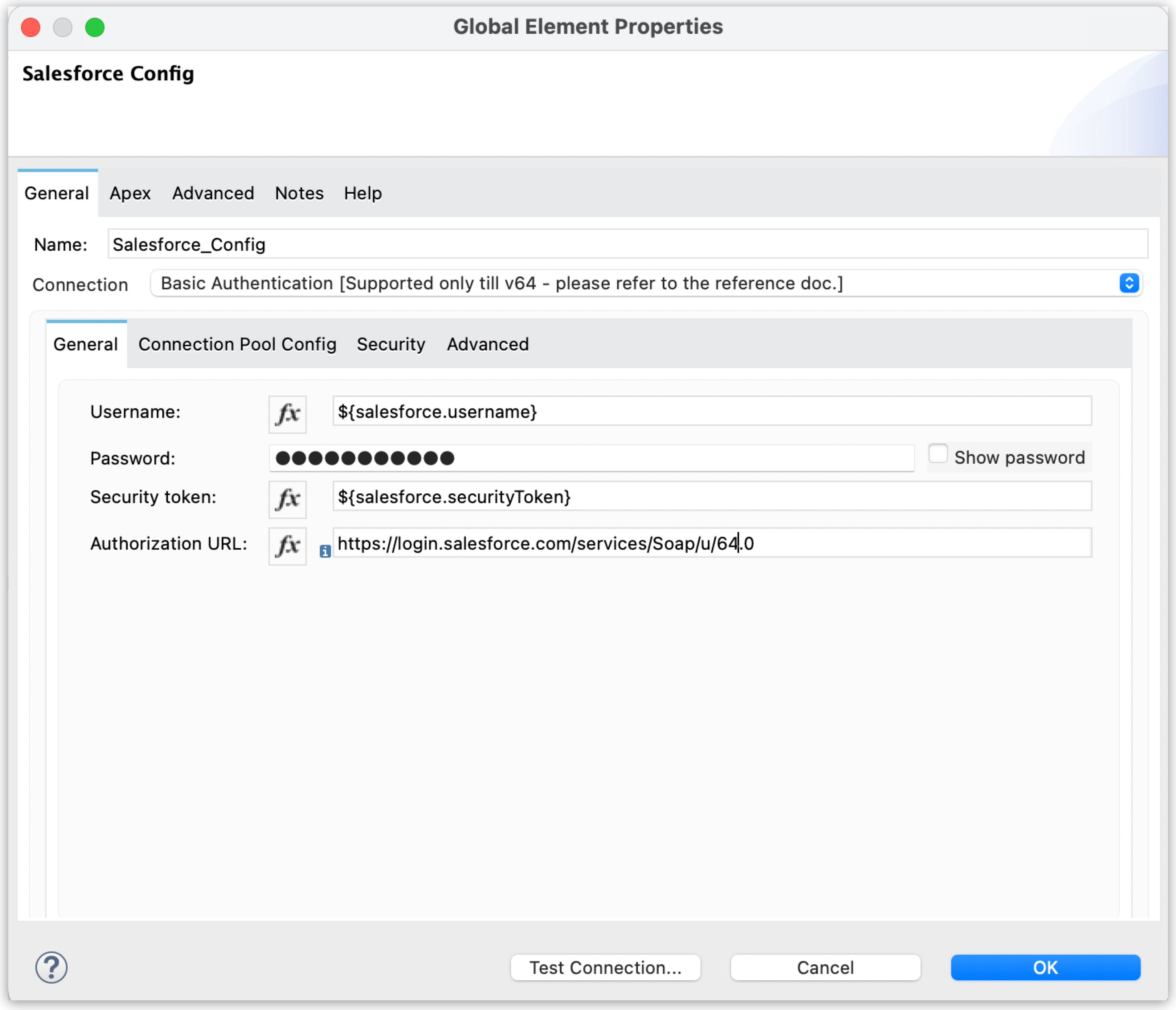 Find Duplicates global element configuration window